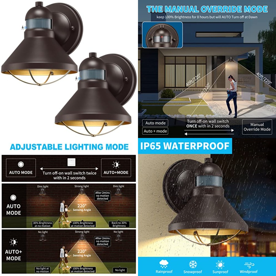 Lighting Fixture Outdoor - Paquete de 2 Lámparas de Pared