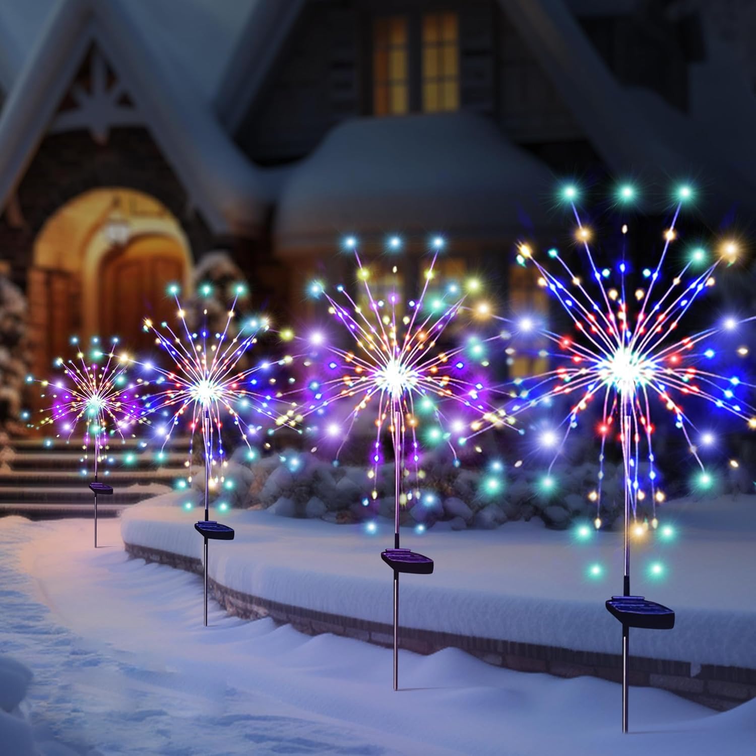 Outdoor Lighting Company - Luces LED solares de fuegos artificiales,