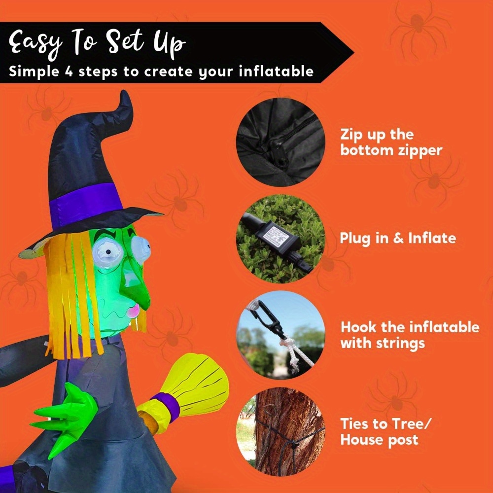 Bruja inflable de Halloween de - Outdoor Lighting Effects reseña y precio