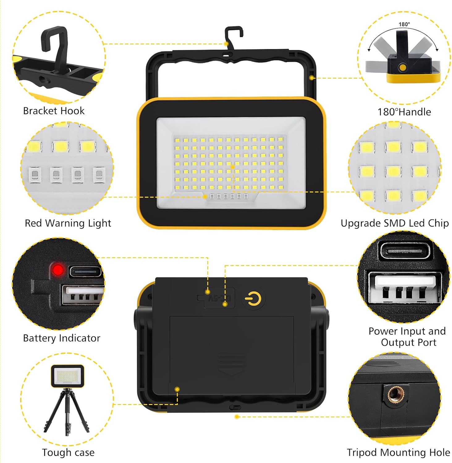 Luz LED de trabajo portátil pa - Outdoor Lighting Not Working reseña y precio