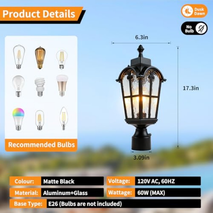 Lámparas de Poste para Exterio - Lighting Fixture Outdoor reseña y precio